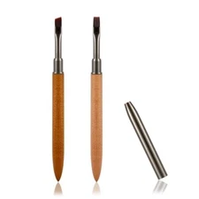 2pcs Nail Clean Up Brushes, 2 Styles Builder Poly Gel Fingernail Brushes Art 