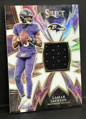 2023 Panini Select Football Ravens Lamar Jackson Spark Patch White
