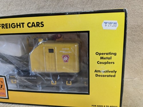 MTH Rail King O Scale 85384 Pennsylvania American Crane Car 30-7932 Yellow - Picture 6 of 24