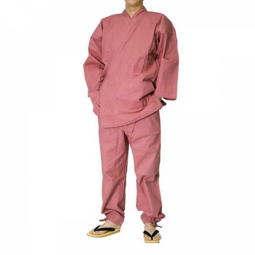 Japanese Men's All Season Work Wear Samue Kimono Suiden Pink Japan with Tracking