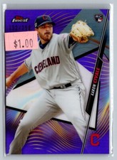2020 Topps Finest RC Rookie Purple Refractor /250 Aaron Civale #70 Indians
