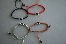 Black Tourmaline Evil Eye Knotted Adjustable Bracelet Red Tibetan Bracelet