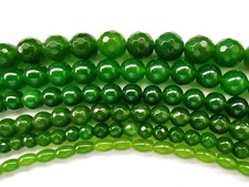 15-15.5''green taiwan jade drum round & faceted 4 6 8 10 12mm gemstone beads