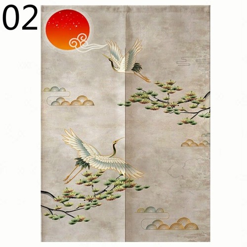 Japanese Noren Crane Door Curtain Cotton Linen Home Restaurant Room Divider - Picture 7 of 20