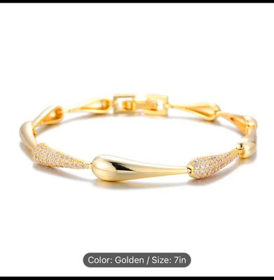 ICEDCHICS Glamorous Teardrop Ring Bracelet - Hip Hop Style, 