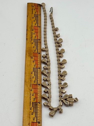 Collana vintage in vetro con strass rosa - Foto 4 di 5