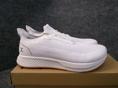 Flux Mens Adapt Runner White Gum Running Athletic Barefoot Knit Shoes Size 8.5