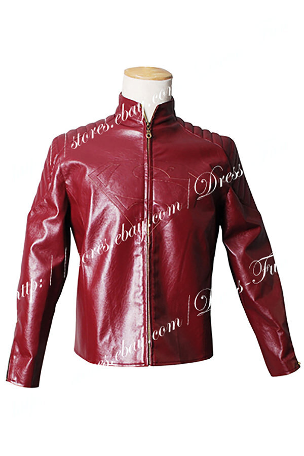 Smallville Clark Kent Cosplay Adult Halloween Red Leather Jacket