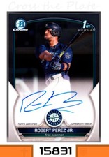 1-2023 BOWMAN CHROME PROSPECTS 1st AUTO ROBERT PEREZ JR. MARINERS CARD#CPA-RP
