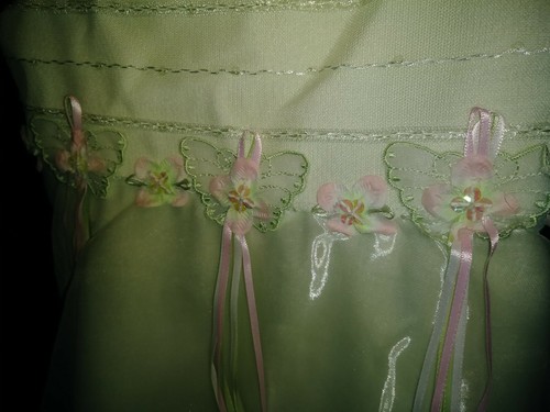 Vestido de organza verde menta 4T nuevo con etiquetas por Bonnie Jean manga gorra 2 capas de zócalo - Imagen 10 de 11