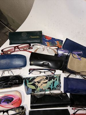 Eyeglass Sunglass Cases Lot Of 18 HARD SOFT CASE W/ 9  display picture 3