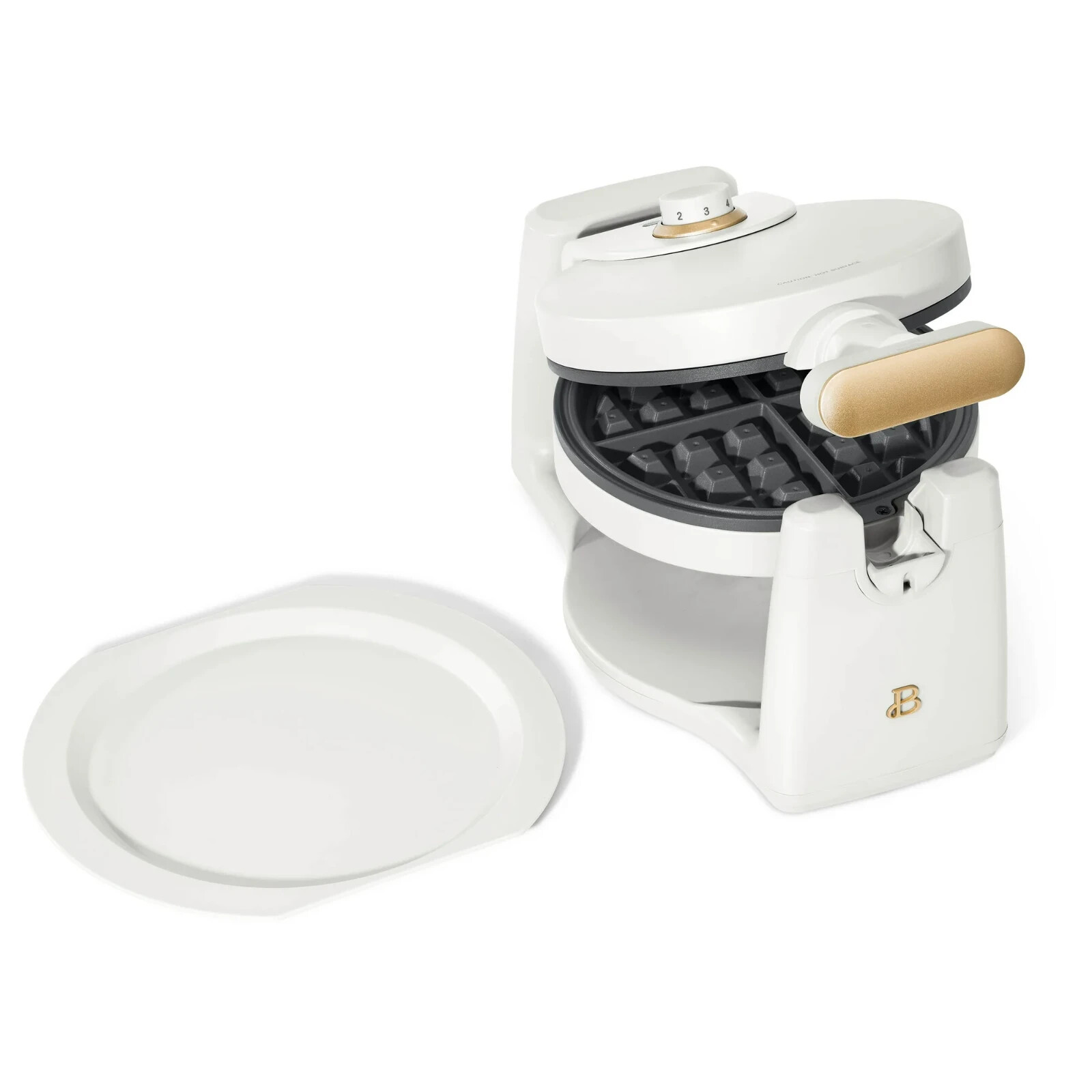 Drew Barrymore White Icing Rotating Belgian Waffle Maker-image