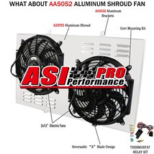 For 1972-1979 Ltd II Thunderbird Ranchero NEW Upgrade Aluminum Shroud+Fan+Relay