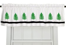 Fern Leaf Plant Window Valance Curtain in Your Choice of Colors