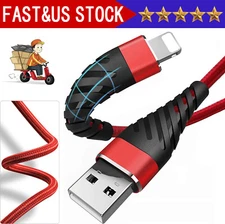 2 Pack Fast Charger Cable Heavy Duty For iPhone 14 13 12 11 XR 8 7 Charging Cord