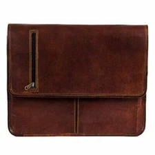 High Quality Soft Leather Handmade Messenger Bag Laptop Shoulder Bag Mens