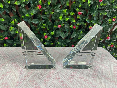 ST LOUIS CRYSTAL BOOKENDS-MADE IN FRANCE - Picture 3 of 6