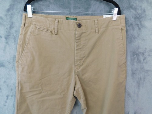 American Eagle Pants Mens 34x30 Tan Khaki Slim Straight Flex Stretch Plaid Lined - Picture 3 of 13