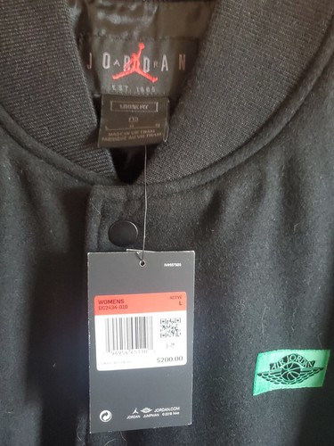 Neu mit Etikett Nike Air Jordan x Aleali May Varsity Damenjacke (schwarz) DC2434-010 Large - Bild 2 von 15