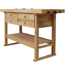 60in Workbench with 4 Drawers Wooden Work Table for Garage Workshop Heavy Duty