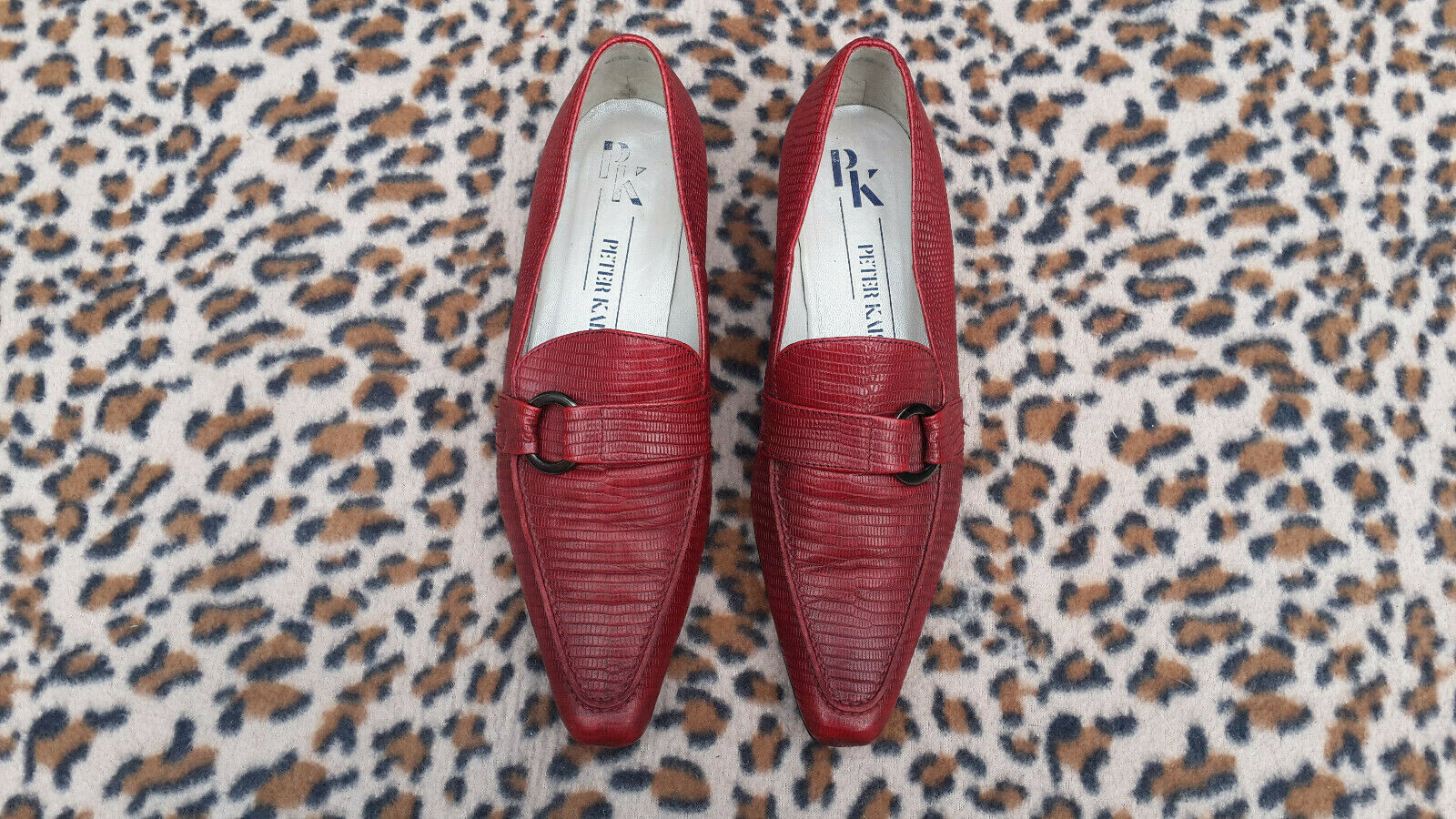 Peter Kaiser Ex Display Red Lizard pattern Leathe… - image 1