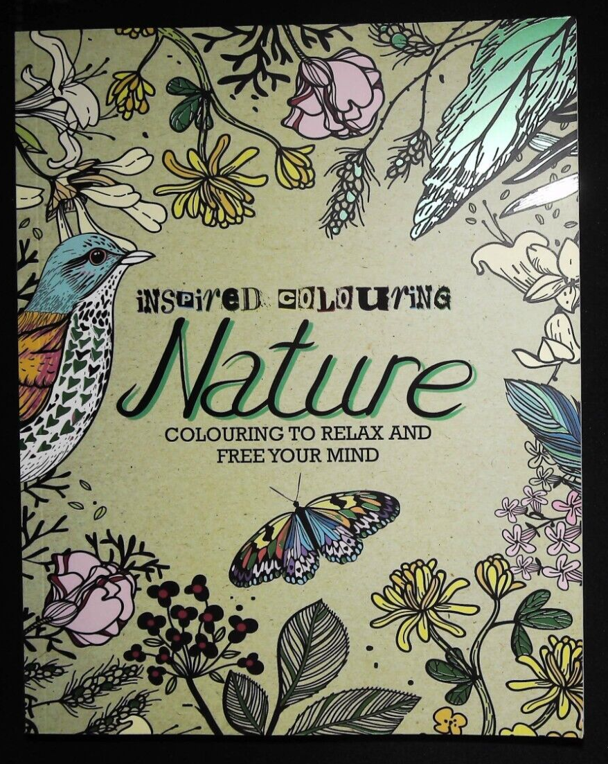 Nature Advanced Colouring Book - 128 Pages Flowers Trees Animals Insects NEW A4