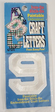 JOY 2-inch Iron-On Stick-On Paintable Embroidered CRAFT LETTERS - WHITE 9