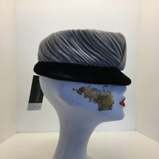 Damen Vintage H&uuml;te | 60er Jahre Hut | schwarz-grauer Samthut | schwarzer Pill...