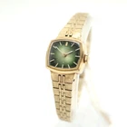 Vintage Seiko Ladies Mechanical Cocktail Watch Green Gold Tone Parts / Repair