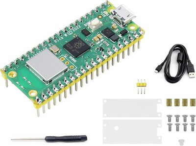Raspberry Pi Pico W Pre Soldered Header, WiFi 2.4 GHz with Pico W Board and Case