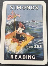 1 SWAP PLAYING CARDS Old Wide English Simonds Beer Brewery Advt