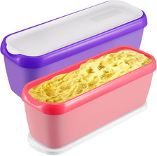 1.5QT Ice Cream Storage Containers Airtight Freezer Tub Stackable