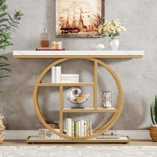 Console Table, 105cm Industrial 4-Tier Entryway Sofa Table for Living Room,Foyer