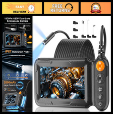 5" IPS 1920P HD Endoscope Camera, Dual Lens Borescope with LED Light