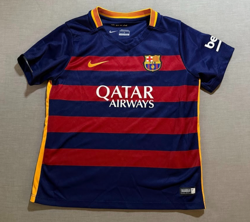 Nike FC Barcelona ユニフォーム FC Barcelona Home Nike 2015 Jersey Unisex Children L Blue Striped