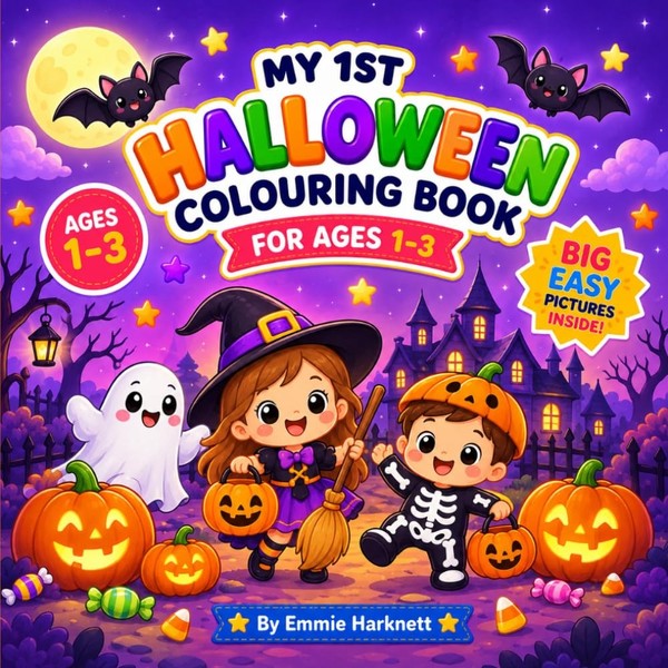 Halloween Malbuch FüR Kleinkinder 1-3 Jahre | GroßE Bilder, KüRbisse, Geister-image