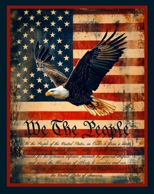 MDG - Patriotic We The People Quilting And Crafting Fabric Panel    