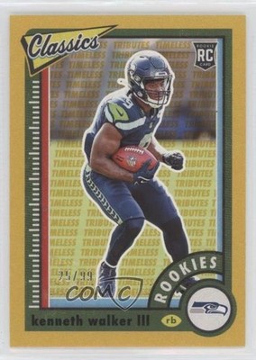 2022 Classics Timeless Tributes Gold /99 Kenneth Walker III #158 Rookie RC 05dl