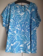 Samoon by Gerry Weber Tunika-Bluse-Shirt BW türkis-weiß Größe 50 Neu UvP 89,99€