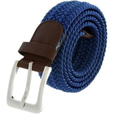 Enzo Stretch Belts Mens Womens Elasticat Woven Braided Adjustable Metal Buckle