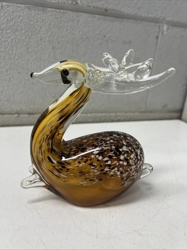 VINTAGE CRYSTAL FIGURINE DEER HAND BLOWN ANIMAL GLASS MURANO ?