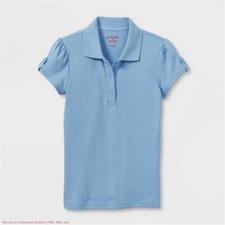 Girls' Short Sleeve Interlock Uniform Polo Shirt L Plus SEE DEAL  