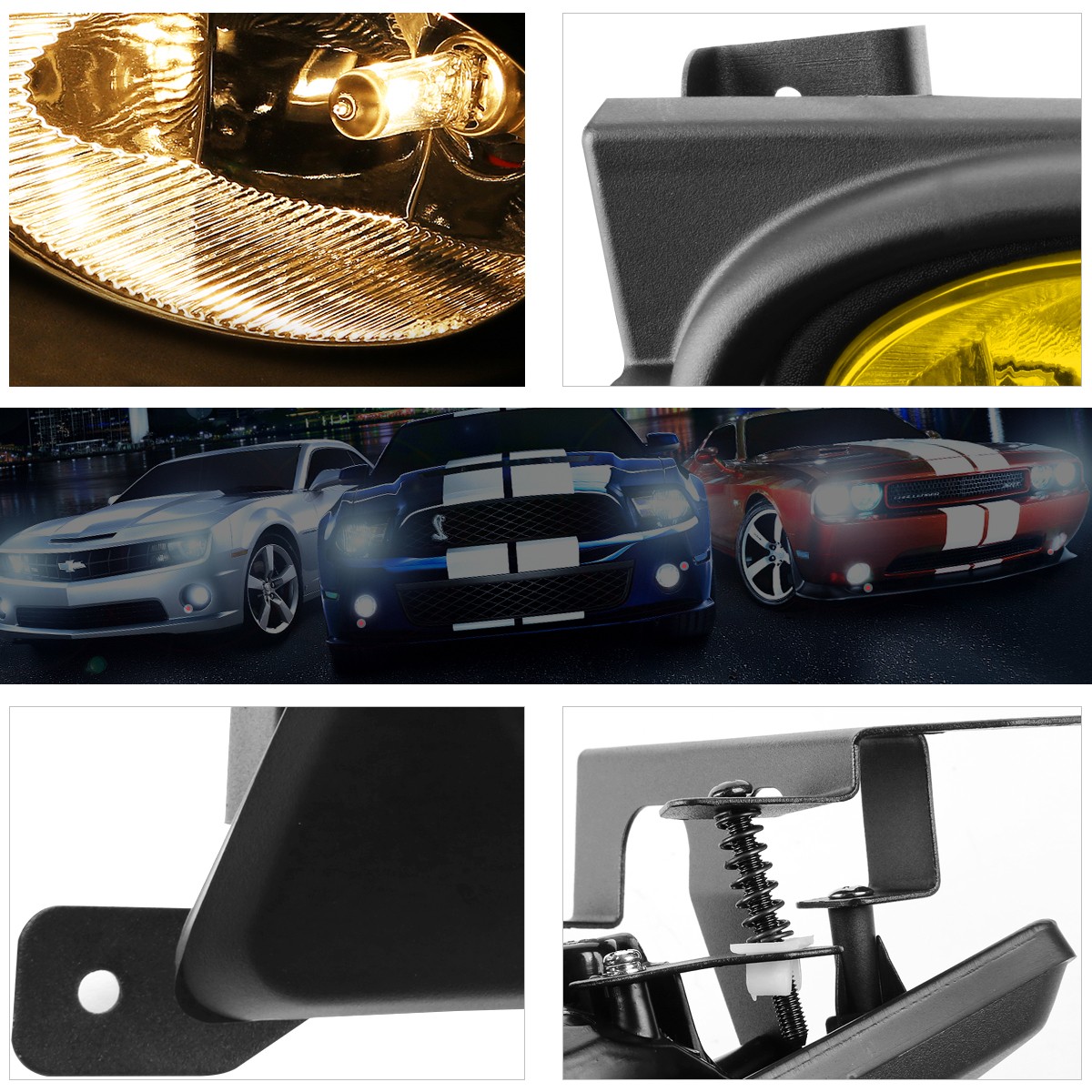 Amber Fog Lights + Switch Kit For 2006-2008 Honda Civic 2DR | CRC Brand