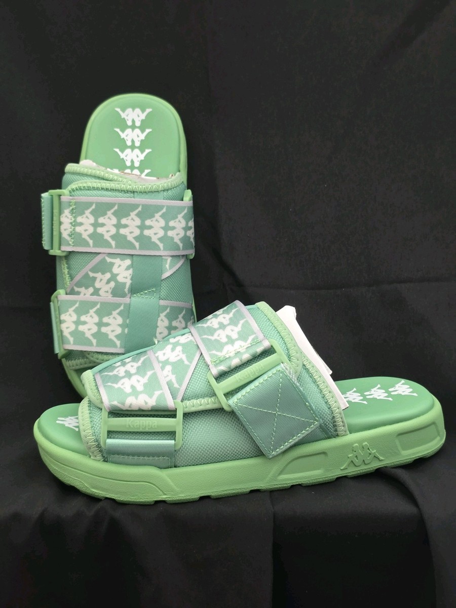 Kappa Mens 222 Banda Mitel 1 Slides Green LT White Grey LT  display picture 3