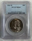 1961 D 50C Franklin Half Dollar PCGS MS 64 OBH