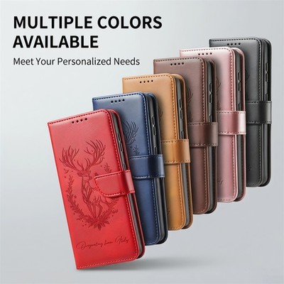 Hirsch geprägt Wallet Case Handyhülle für Huawei P90 P80 P60 P50 P40 P30 Mate 80