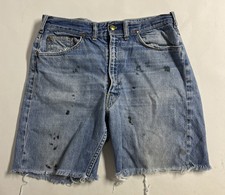 Vintage 60s/70s Buckaroo Big Smith 32 Sanforized Cut Off Jean Shorts Distressed