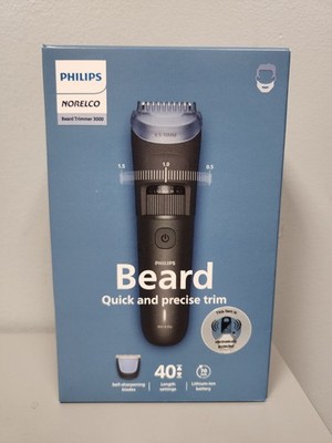 Norelco Philips 100% Waterproof Beard Trimmer 3000 Series with Self-Sharpenin