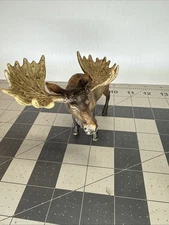 Schleich Bull Moose Male Brown 5" Wildlife Animal Figure 2009 Retired D-73527