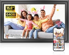 64GB FRAMEO 15.6 Zoll Digitaler Bilderrahmen - FHD 1920 * 1080P, Auto Rotation